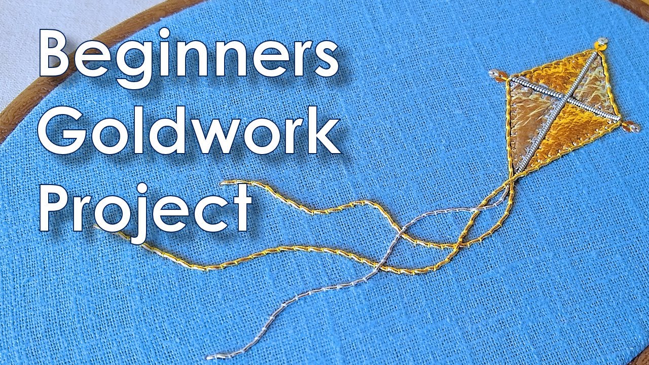 Beginners Goldwork Embroidery project - Let's go fly a kite!