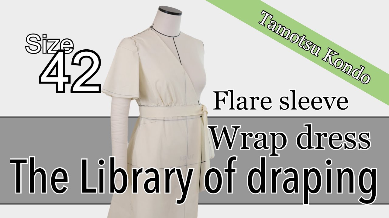 【Vol.37 The Library of Draping】Wrap Dress Size 42, Kondo's draping archive, 42サイズボディを使用したラップドレス