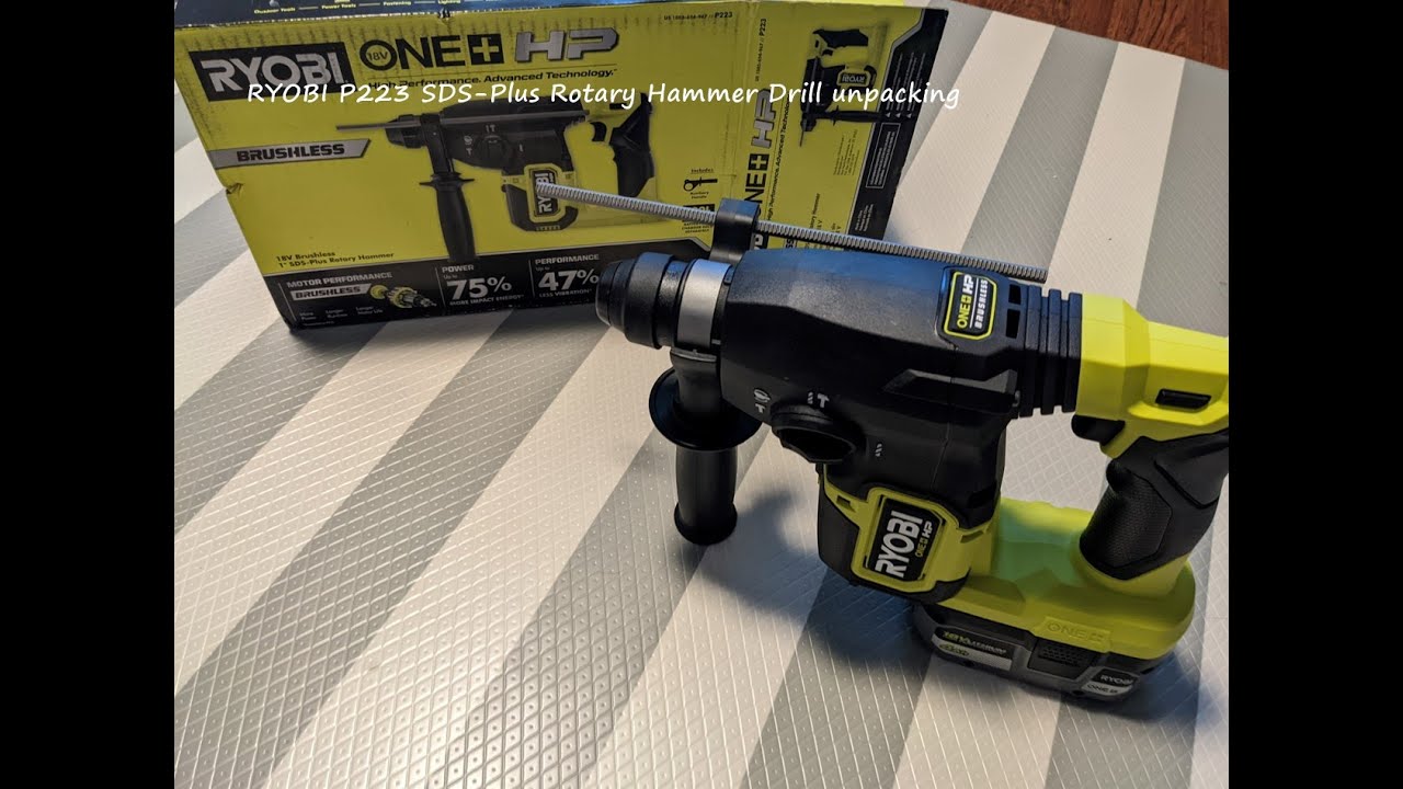 RYOBI P223 SDS-Plus Rotary Hammer Drill unpacking
