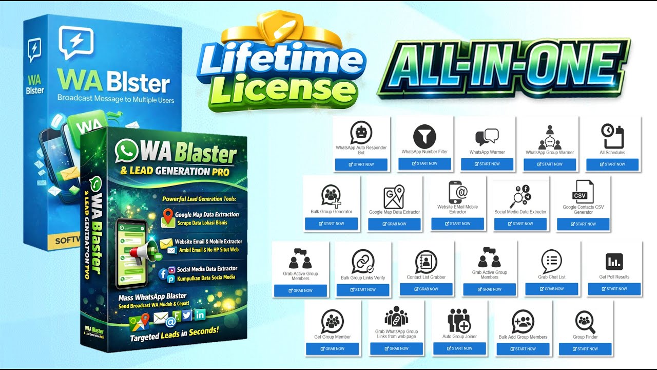 🚀 PRO WhatsApp Blaster 2026 + Data Extraction + WaCRM + Lead Generation [All-In-One]