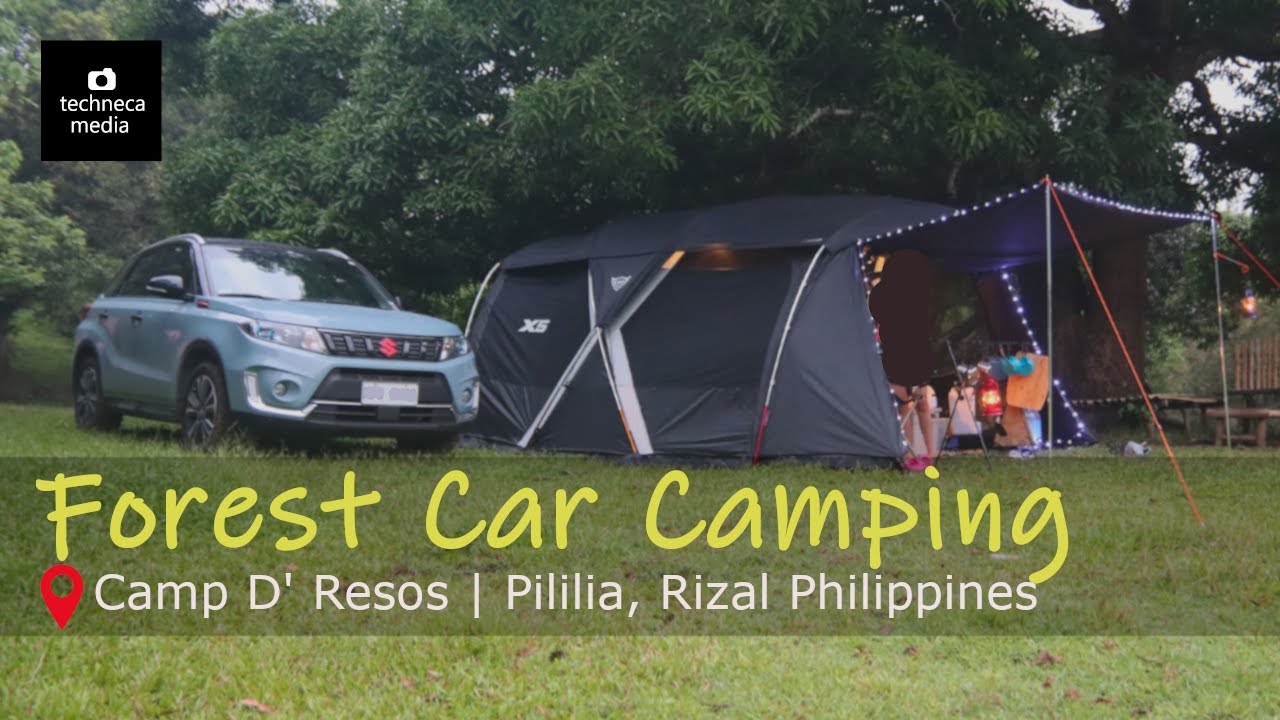 Forest car camping in the rain | Camp D' Resos | Pililia Rizal | KZM X5 | Suzuki Vitara | light rain