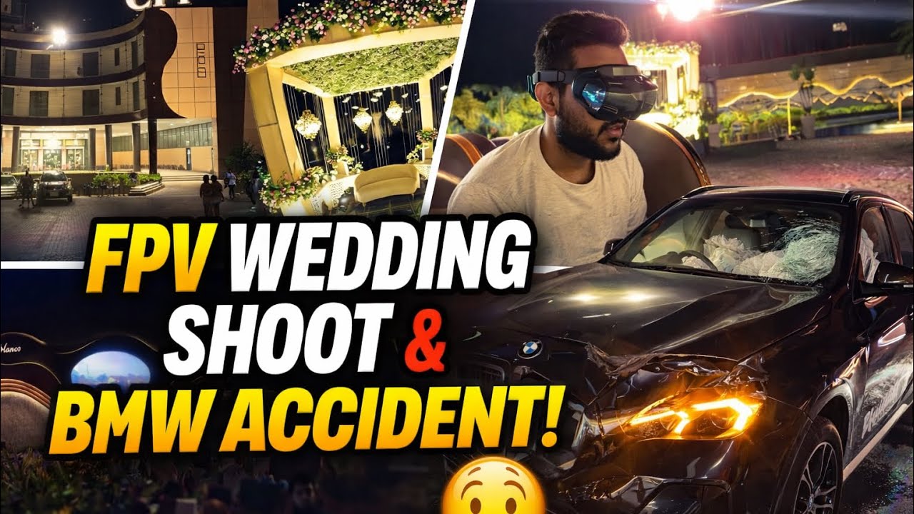 CPI Bilaspur Wedding FPV Shoot 💍 | Masti, Couple Entry & Shocking BMW Accident 😱
