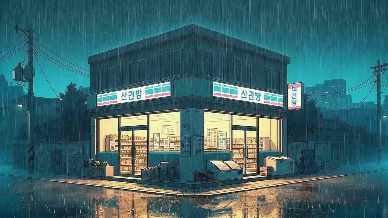 Rain Sounds with Lofi for Deep Focus in a Peaceful Korean Rainy Night to Stay Focused 😌