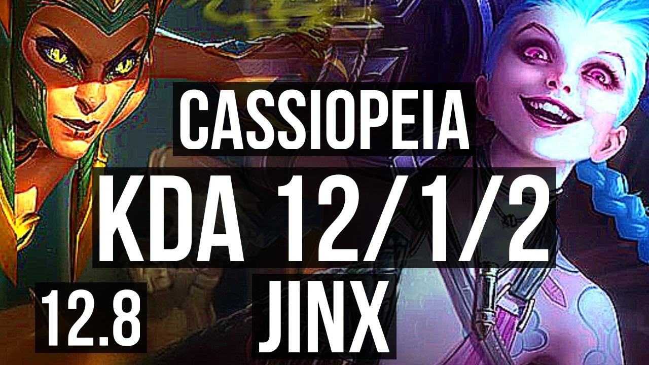 CASSIOPEIA & Blitzcrank vs JINX & Sona (ADC) | 12/1/2, Rank 7 Cassio | NA Challenger | 12.8