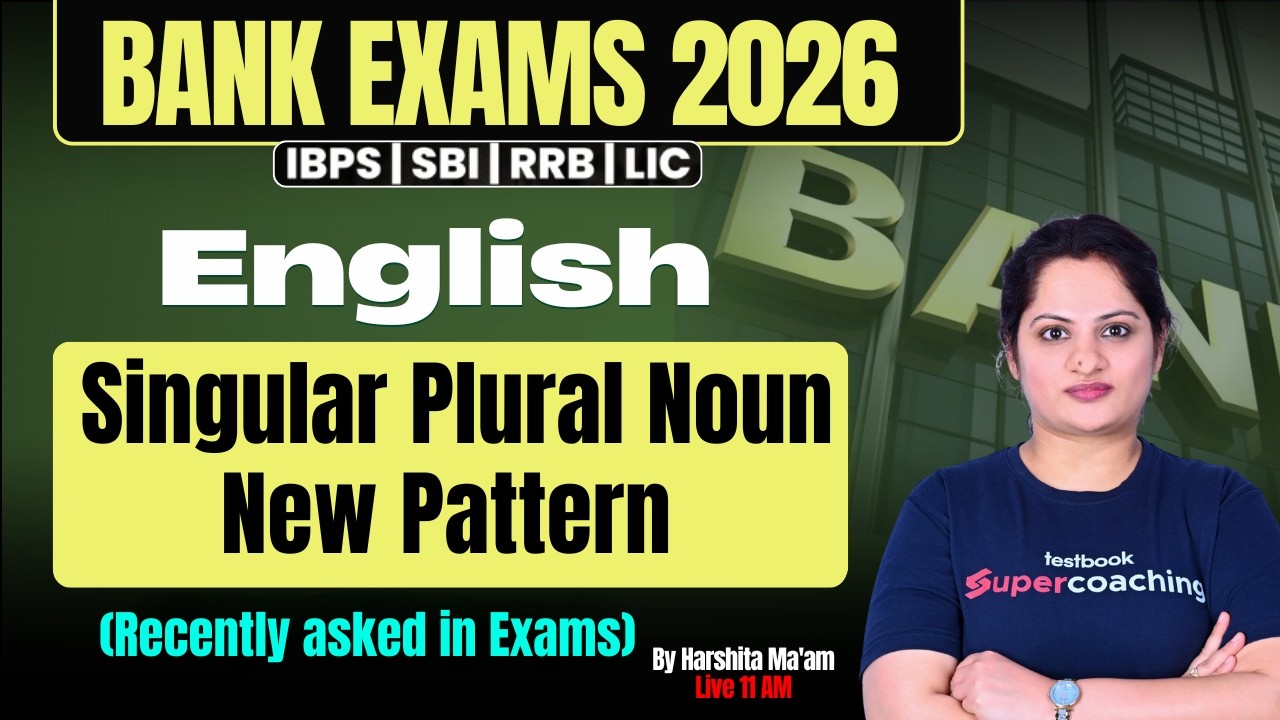 Bank Exam 2026 English | English Most Imp Singular Plural Noun Question | English by Harshita maam