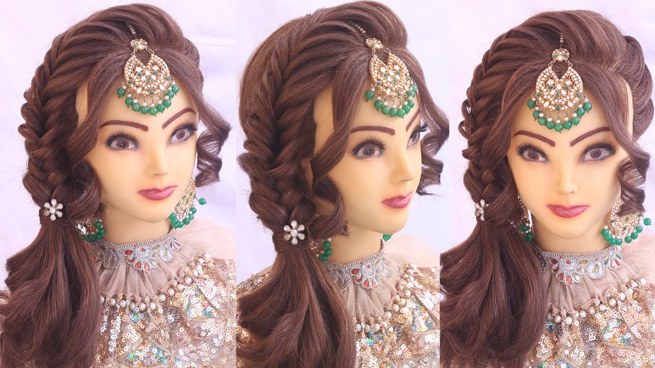 2 curly ponytail hairstyles with braids l Latest hairstyle for wedding l bridal hairstyles kashee's