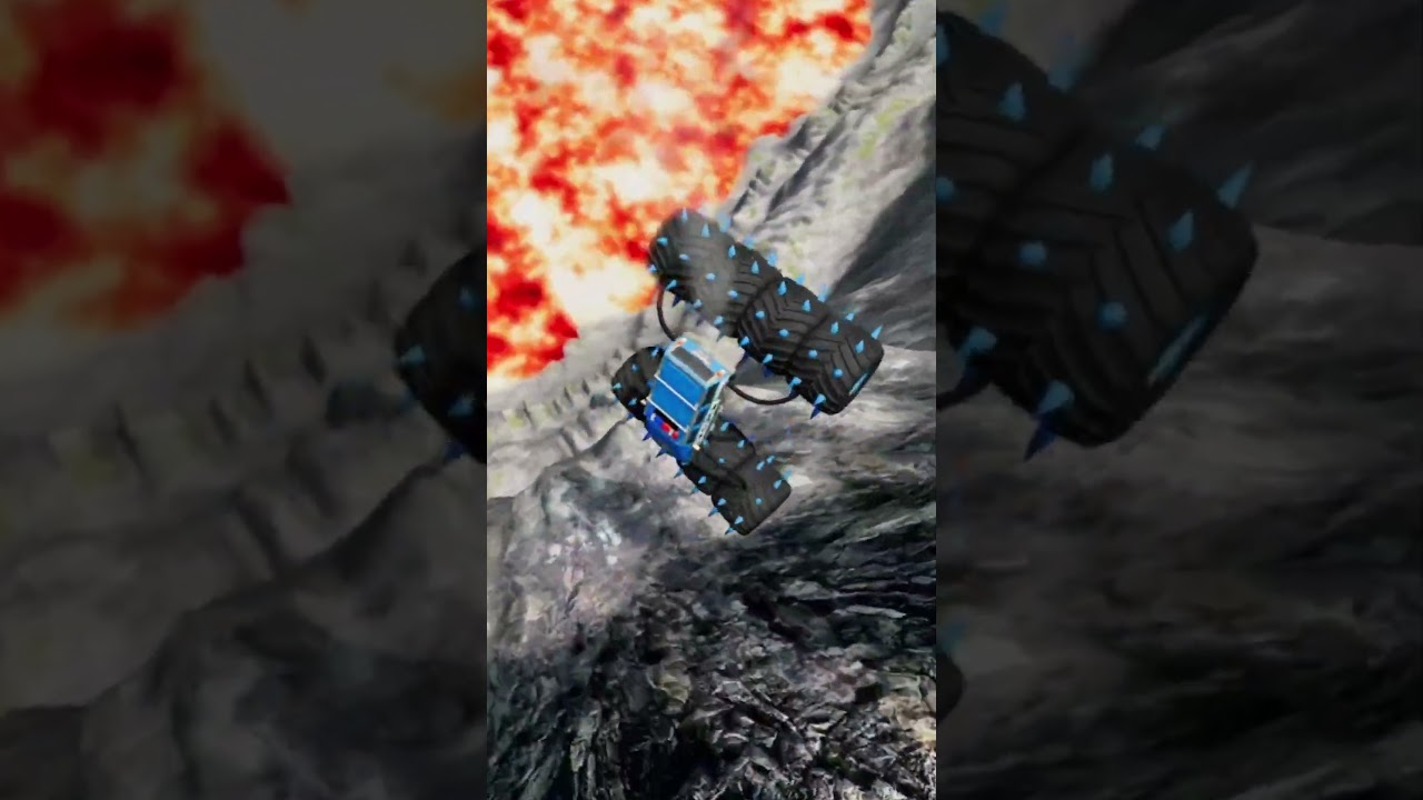 Cars vs Giant Lava Pit &ndash; BeamNG.drive