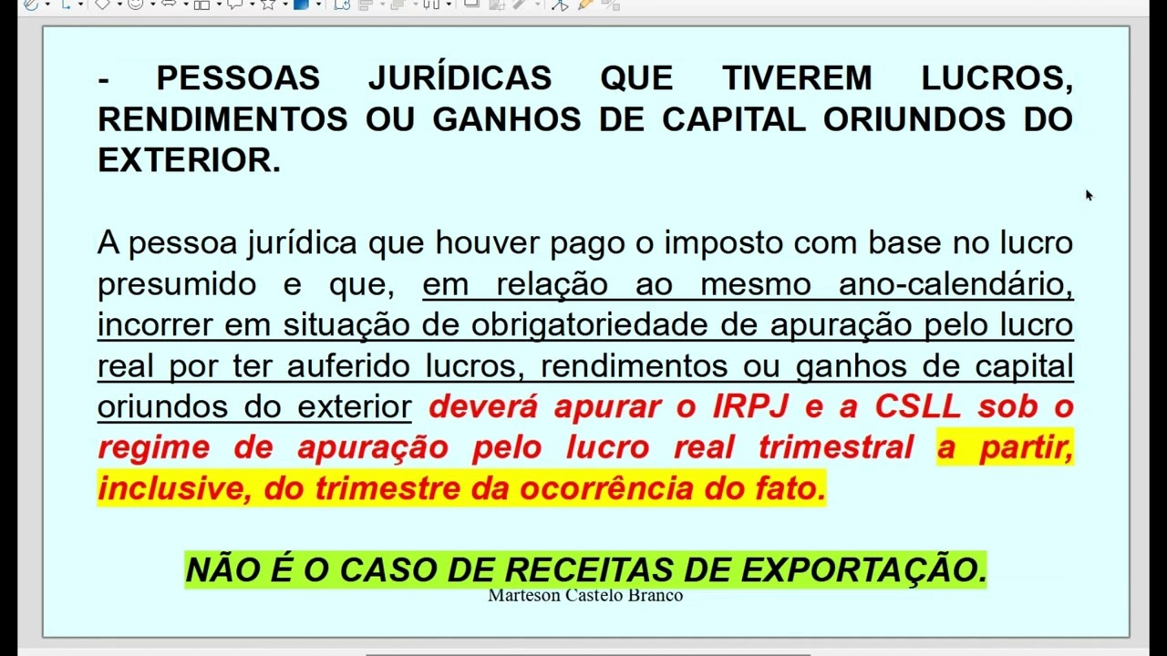 Impeditivos para optar pelo Lucro Presumido - Baixe os slides