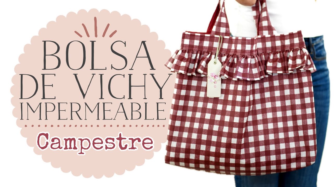 Bolsa Grande de Vichy Impermeable con Volantes - Tutorial Paso a Paso
