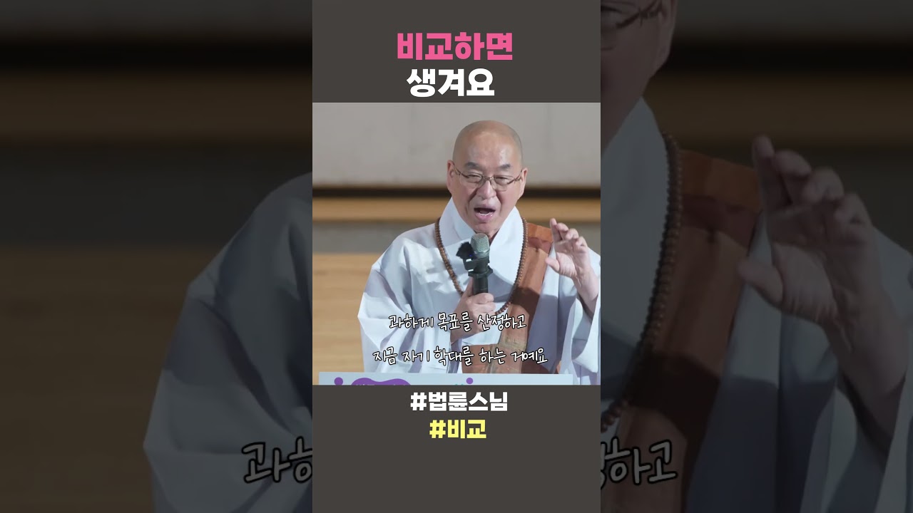 비교하면 생겨요 #법륜스님 #법륜스님쇼츠 #법륜쇼츠 #즉문즉설 #정토불교대학 #비교