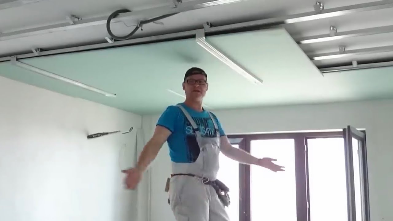 ✅ САМЫЙ ЛЕГКИЙ монтаж гипсокартона в одиночку. Easist install gypsum board ceiling #11
