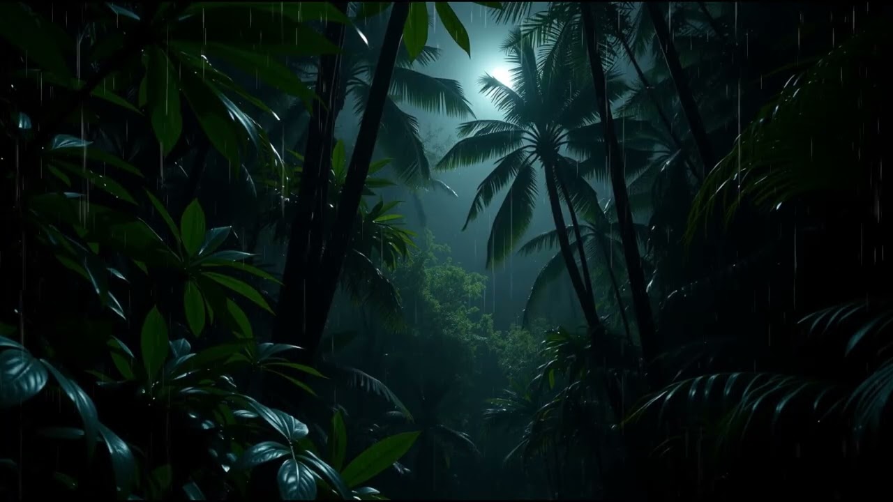 Midnight Rain in the Woods 🌙 | Peaceful Forest Atmosphere