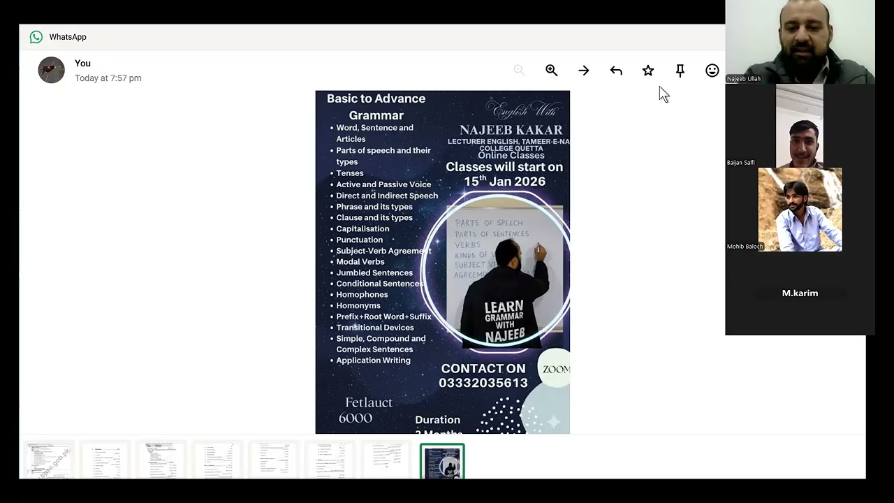 Grammar Introductory Class Online