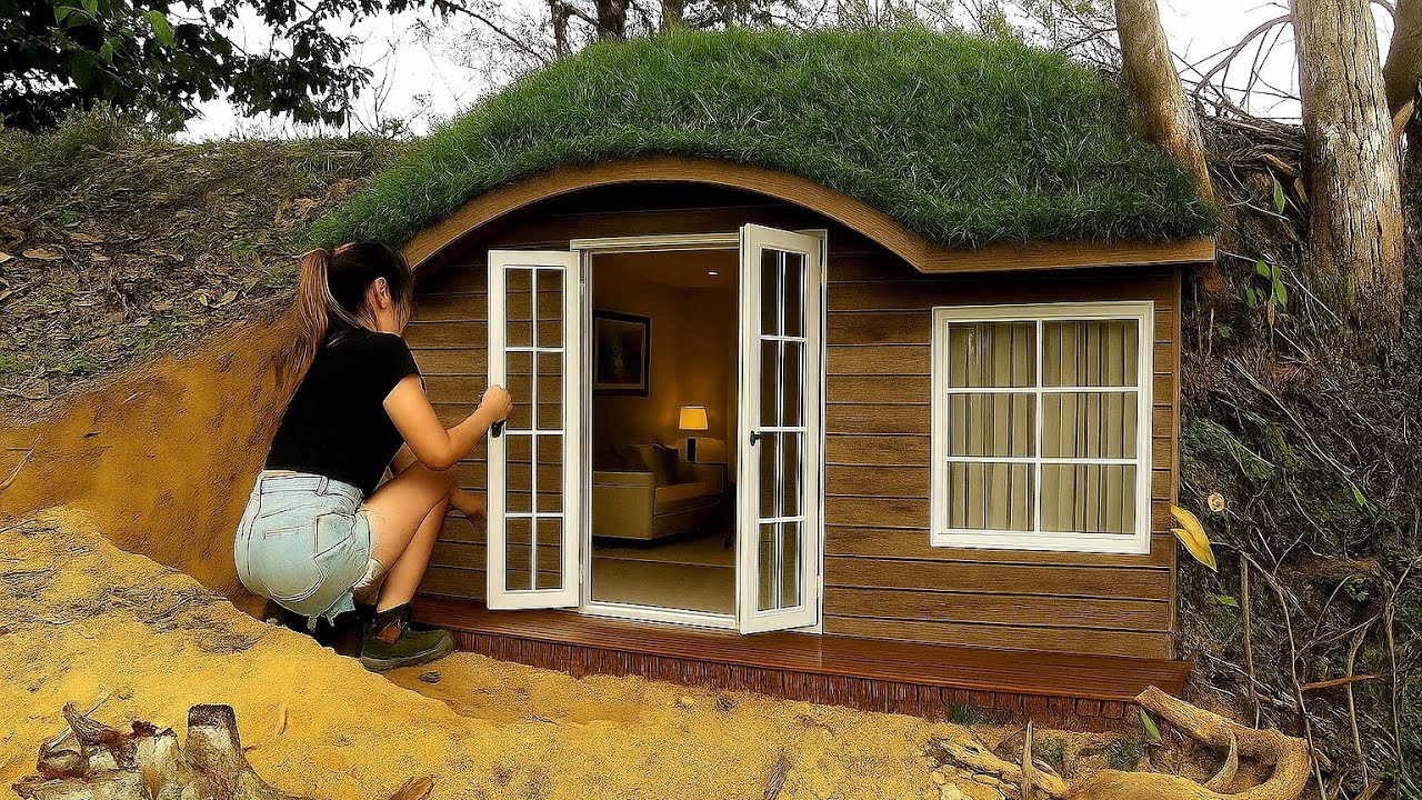 I built an underground shelter - a relaxing retreat in the woods