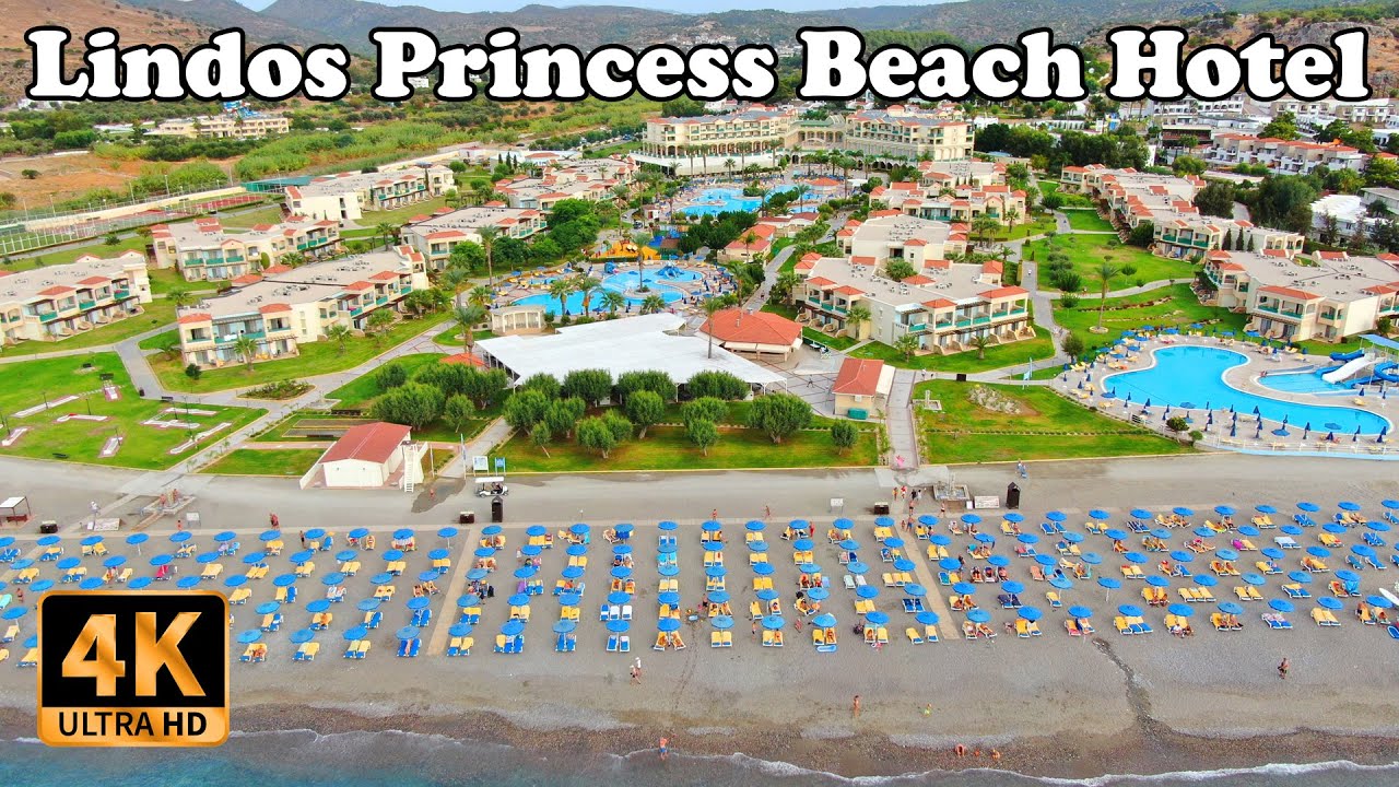 Lindos Princess Beach Hotel in 4K, Rhodes, Greece