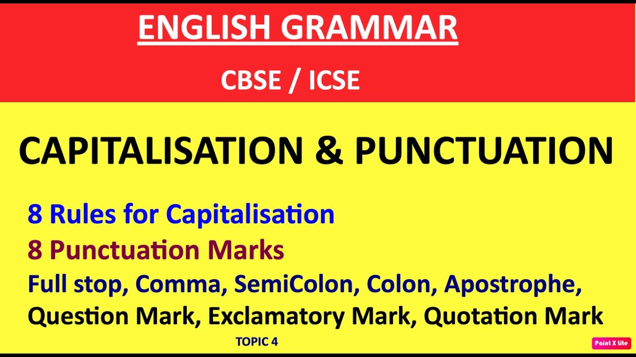 8 Rules of CAPITALISATION | 8 PUNCTUATION MARKS (Where to use Capital Letters & Punctuation Marks)