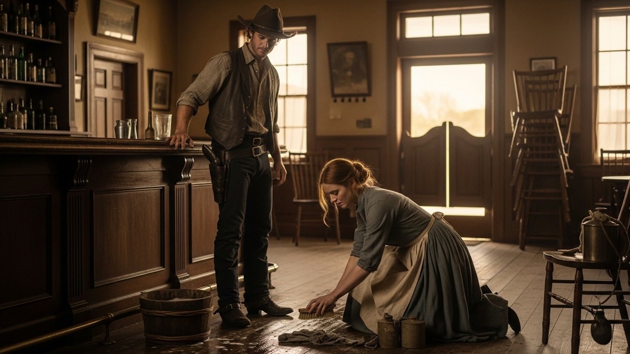 The Cowboy Saw Her Scrubbing Floors With Bleeding Hands, He Hired Her As His Partner Instead