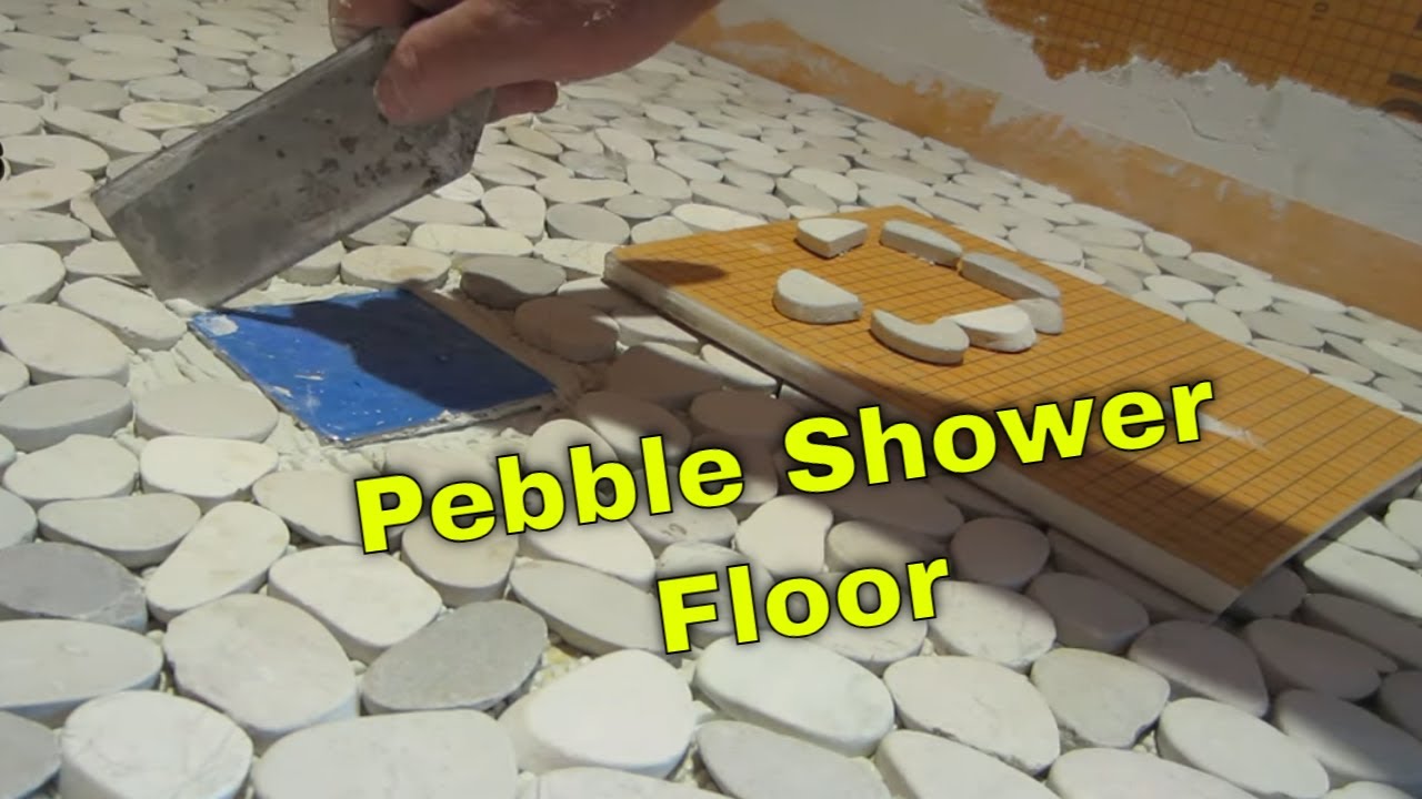 Pebble  shower floor. Full install.