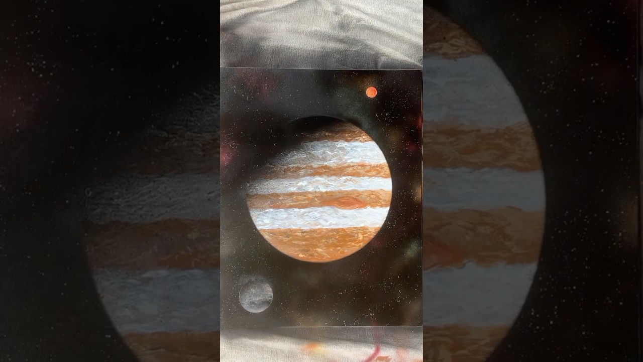 How to Spray Paint Jupiter Planet Quick and Easy #galaxyart #spraypaintart #planetart #jupiterart