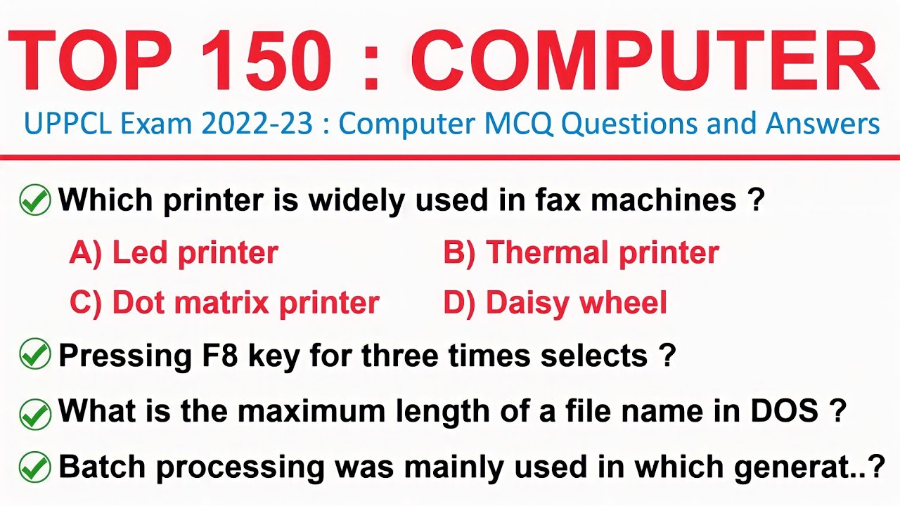 UPPCL Computer Marathon Class | UPPCL Executive Assistant Computer MCQs