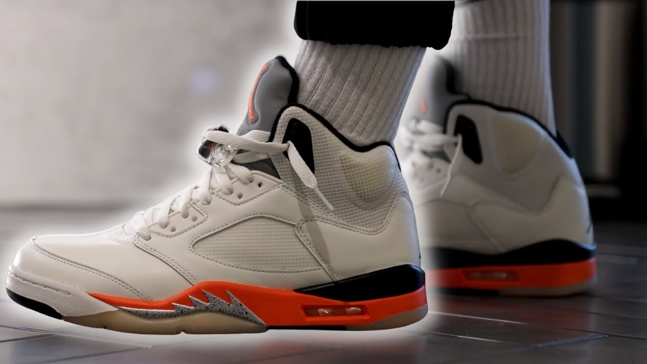AIR JORDAN 5 RETRO 'ORANGE BLAZE' Review + On Feet *Shattered Backboard