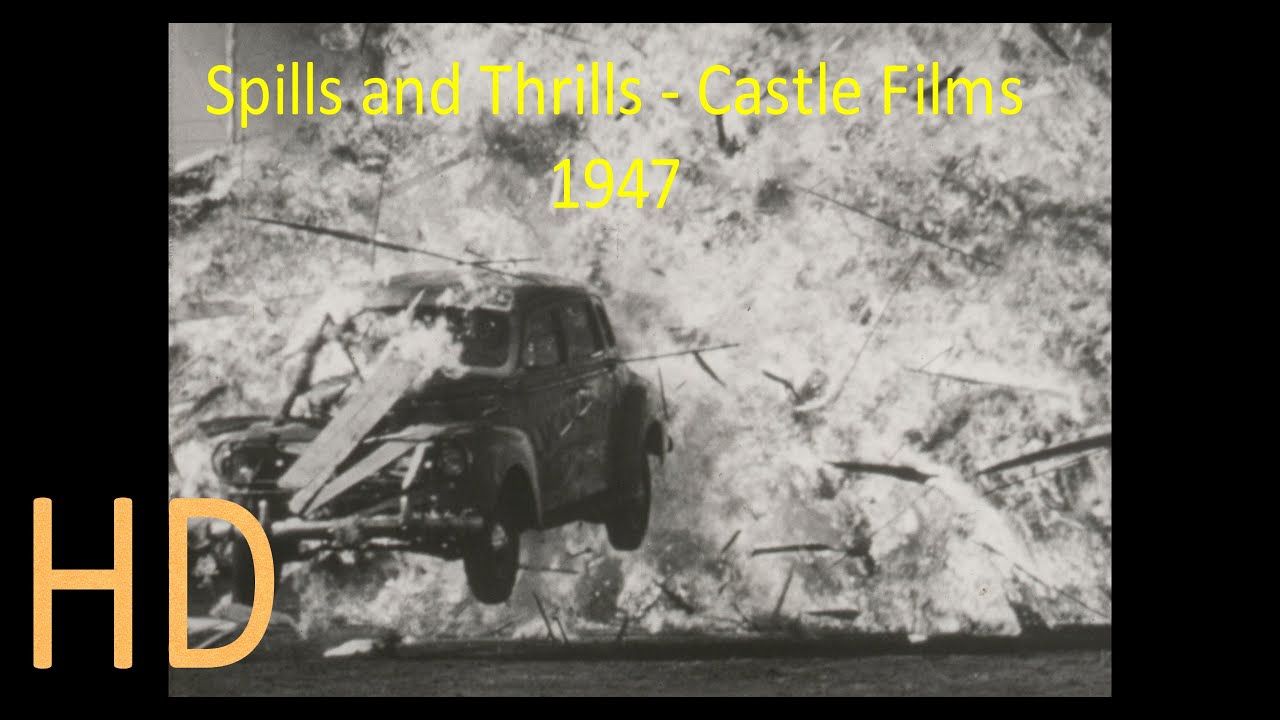 Spills and Thrills Sport Parade Castle Films 1947 Dangerous Stunts 4K HD Motorcycle Cars Horses