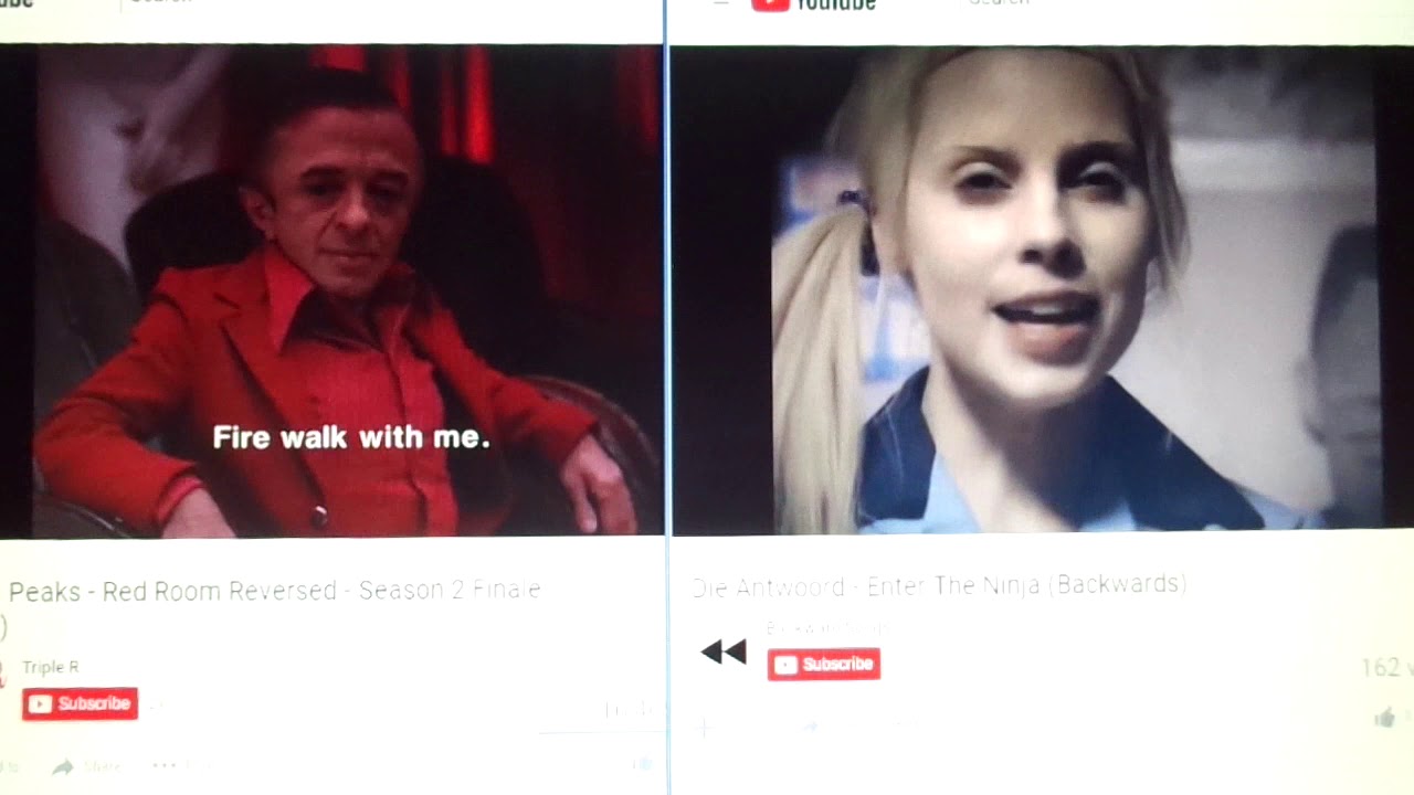 Twin Peaks Red Room Reversed to Die Antwoord Ninja enters backward