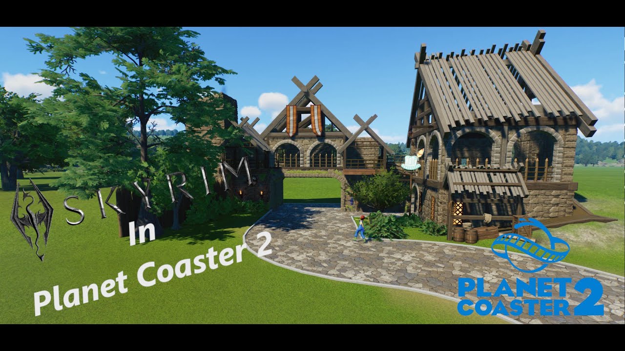 Planet Coaster 2 - Skyrim Inspired Viking Entrance Time Lapse - Echo Valley