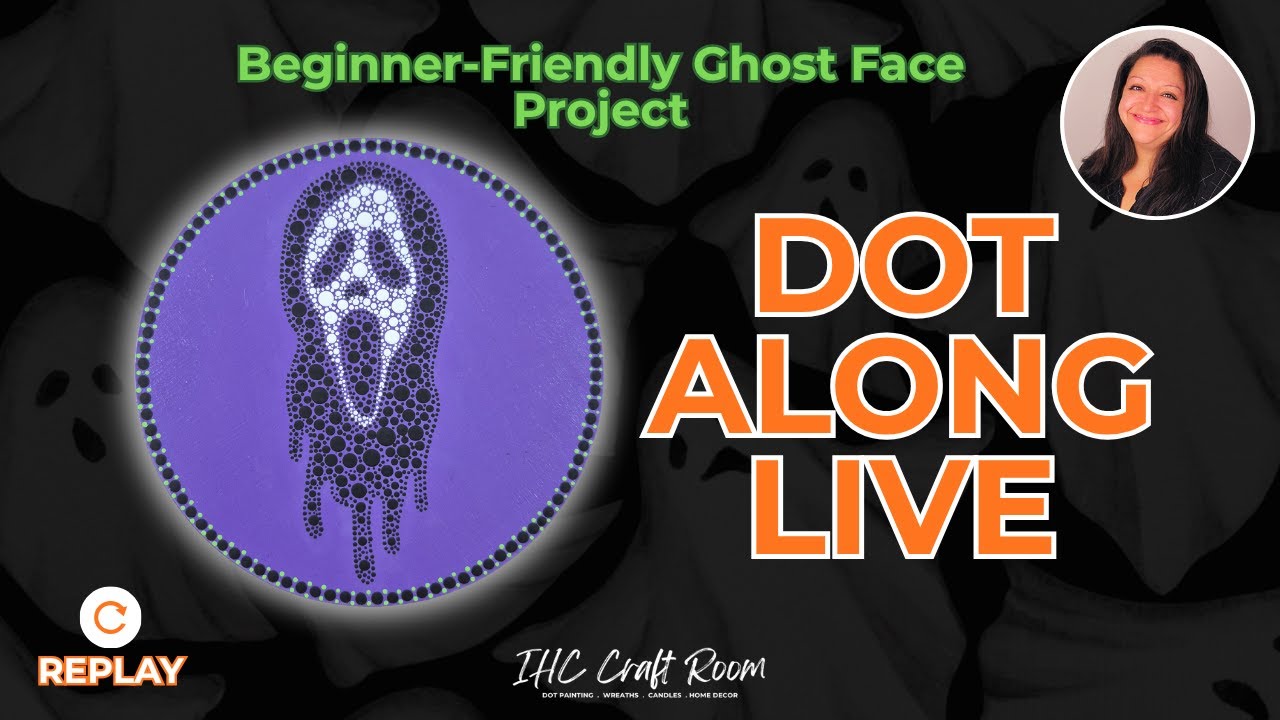 Ghost Face Dot Painting for Beginners | Easy Halloween DIY Sign