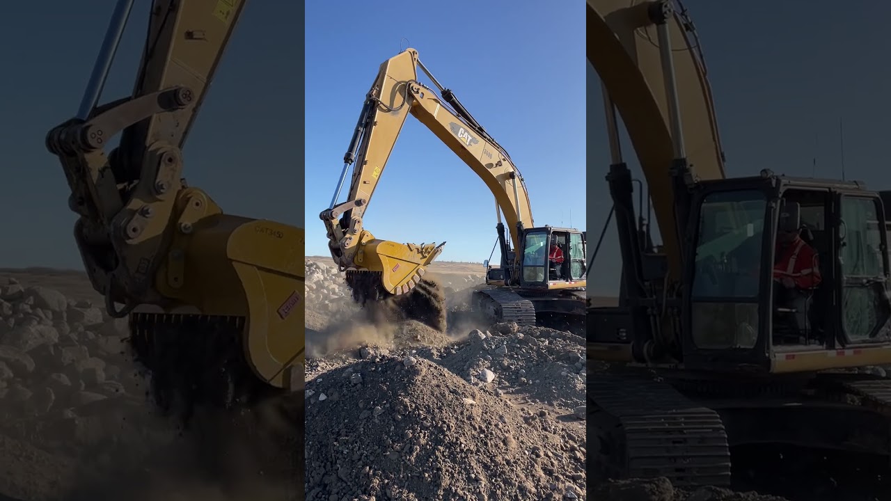 Skeleton bucket demonstration on KPCL Dirt Movers 349 excavator