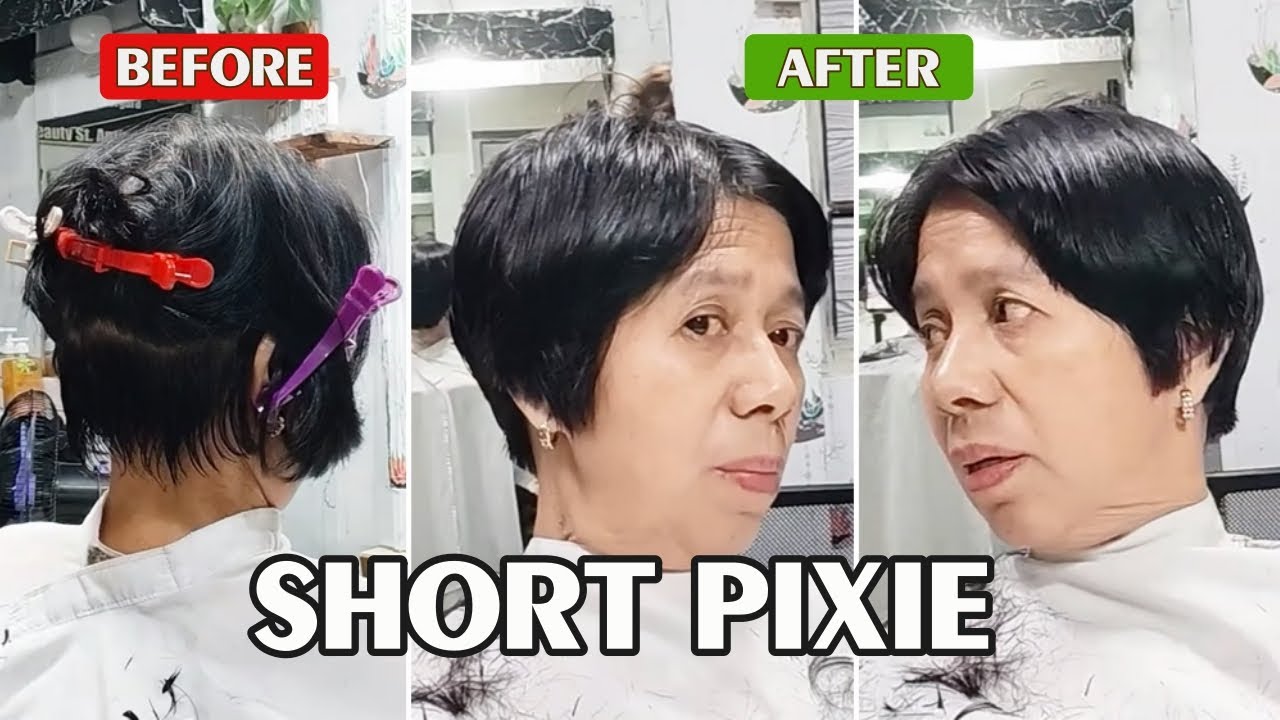 Classy Anti Age Short Pixie Haircut for Women Over 60 | Short Hair Transformation