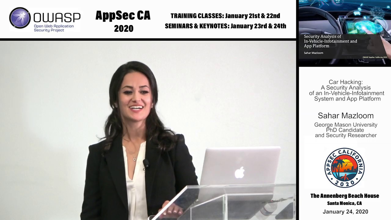 Car Hacking: Security Analysis of an In-Vehicle-Infotainment System and App Platform - Sahar Mazloom