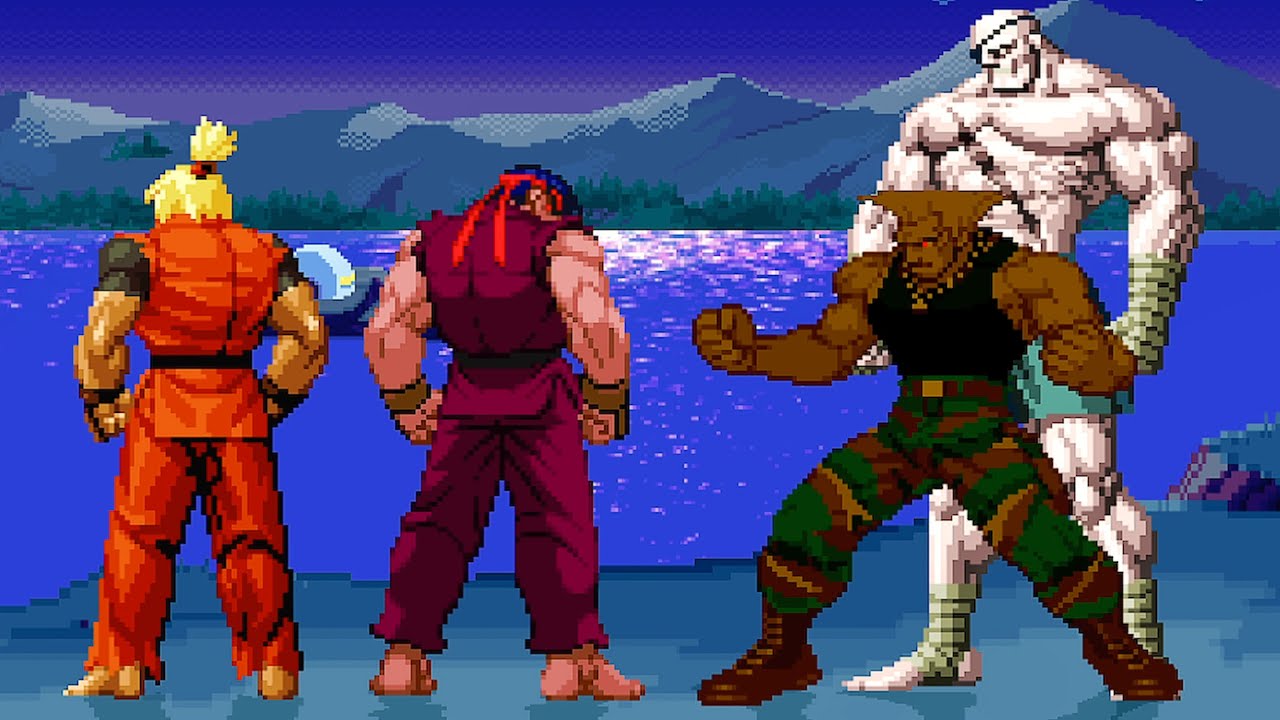 Dragon Ryu & Ken Vs. Evil Sagat & Guile - Thrilling
