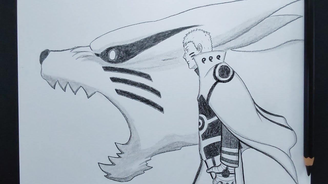 How To Draw Baryon Mode Naruto And Kurama Step By Step || Easy Anime Naruto Drawing