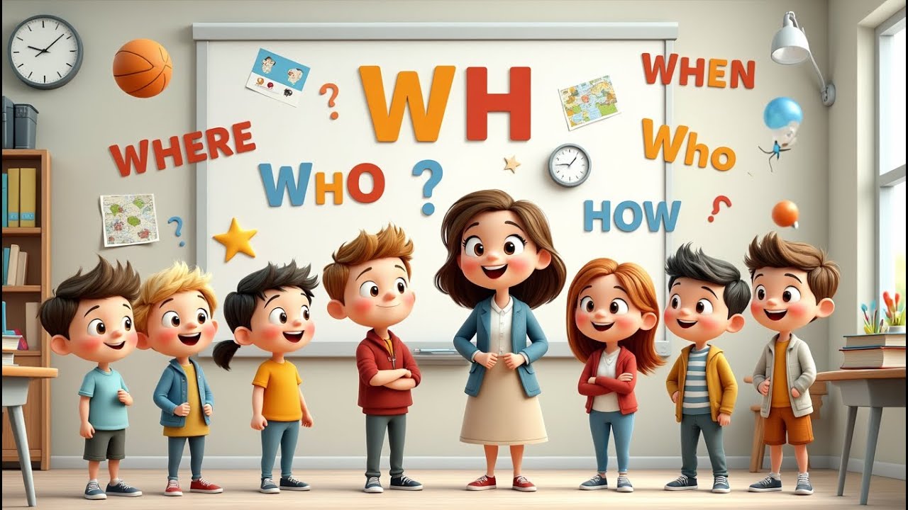 Who, What, Where, When, Why & How Song for Kids | WH Questions Educational Song | KidsLearn Rhymes