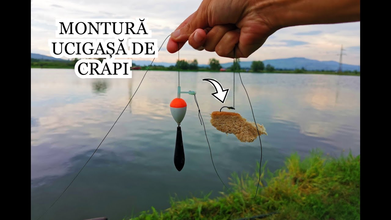 MONTURA PESCUIT CU PLUTĂ - UCIGAȘA DE CRAPI - CU PÂINE LA SUPRAFAȚĂ, LA DISTANȚĂ
