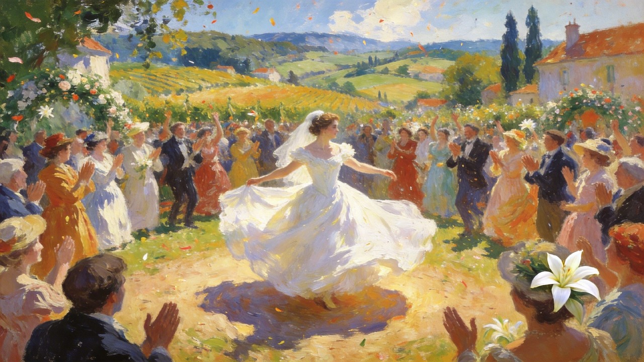Visual Poem | Monet | Country Wedding: Long Table Banquet & Cheerful Dance Under Apple Blossoms | 4K