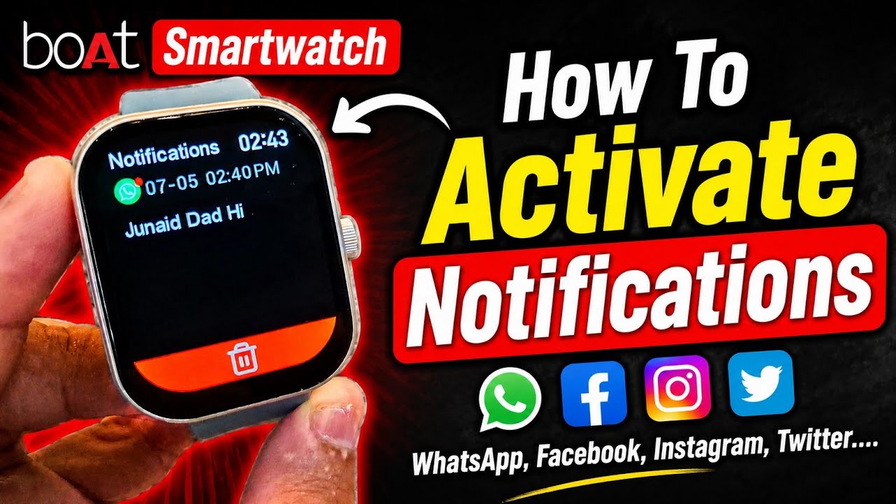 BoAt Smartwatch Activate Notifications WhatsApp, Call...| Fix: Boat Smartwatch Notifications Problem
