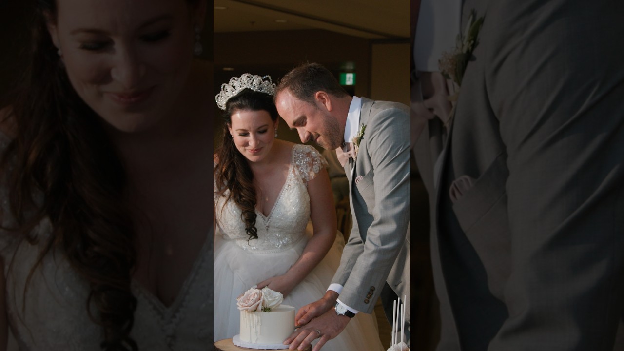 Wedding cake cutting is actually surprise gender reveal!