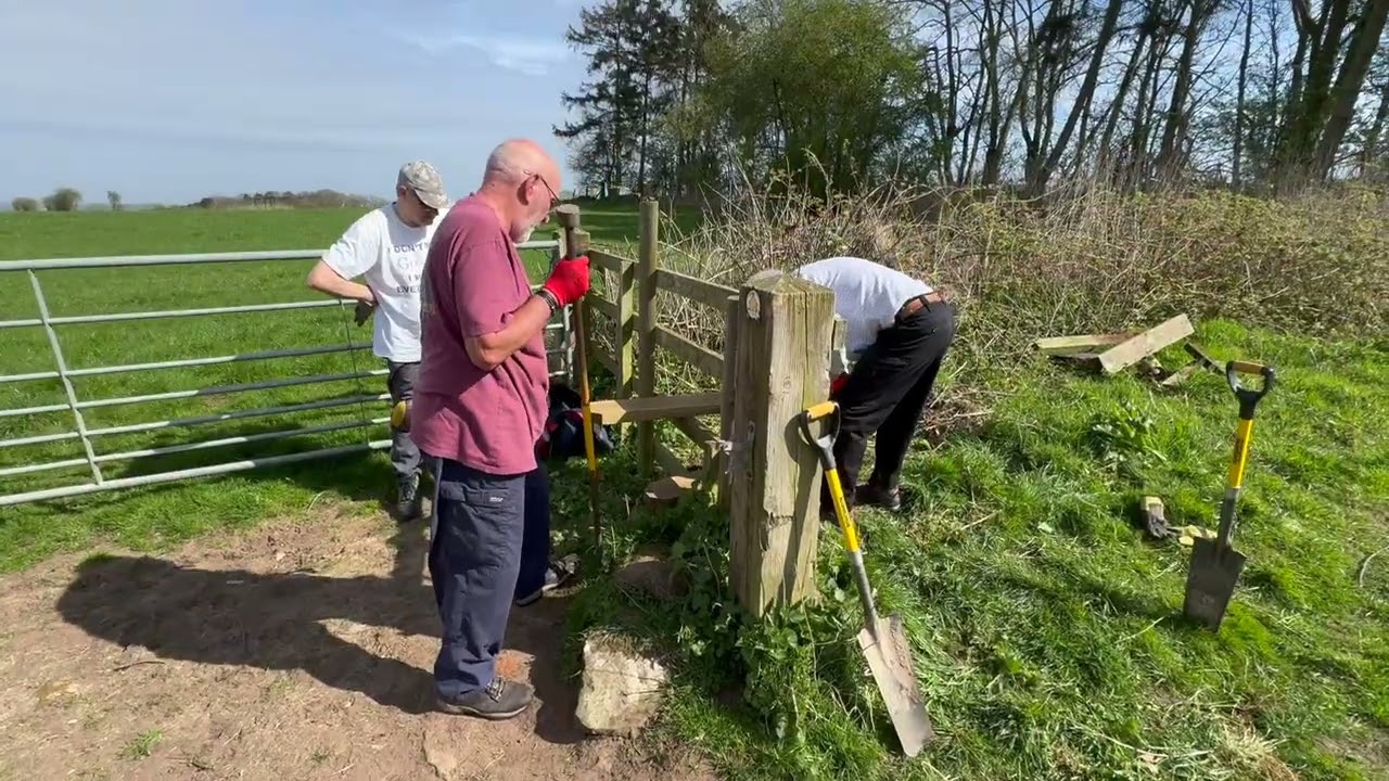 31st March 2025 Adding Steps to a remote stile near Weston Under Redcastle