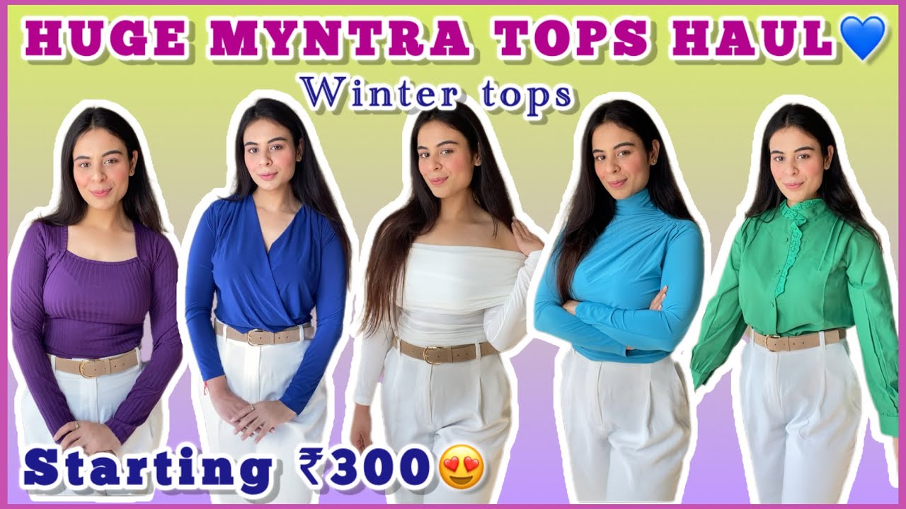 Myntra Winter Tops Haul❄️ | Full Sleeve Tops Starting ₹300😍 | Try-On Haul💌 | Mahak Arora