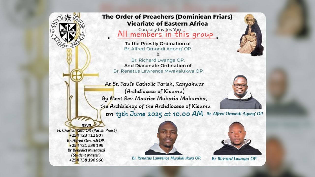 Ordination Mass to Priesthood and Diaconate | St. Paul’s Kanyakwar Parish, Kisumu – June 13, 2025