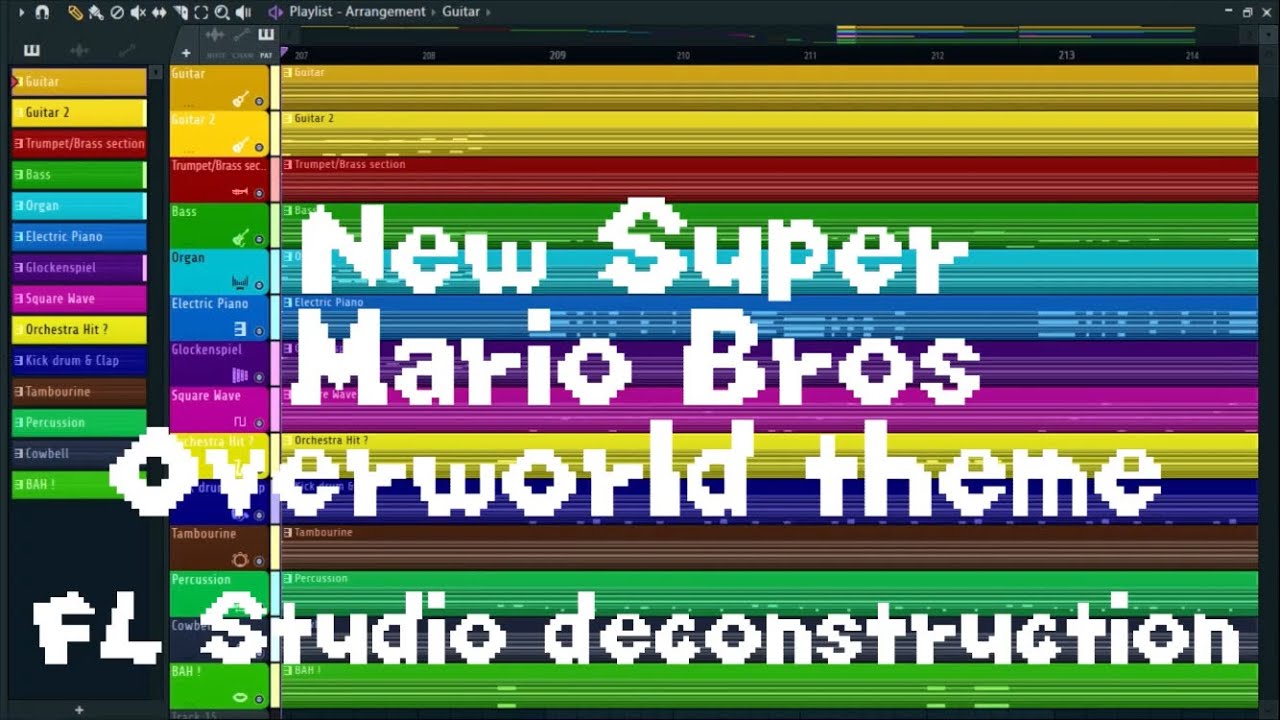 New Super Mario Bros Overworld theme FL Studio deconstruction.