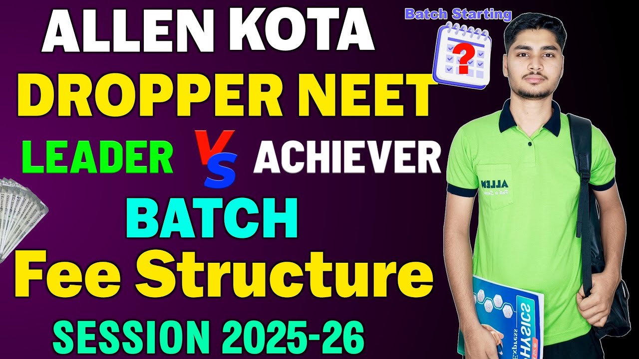 Allen Kota Dropper NEET BATCH Details |Session 2025 |Fees Structure | Allen Dropper Neet Fee Structu