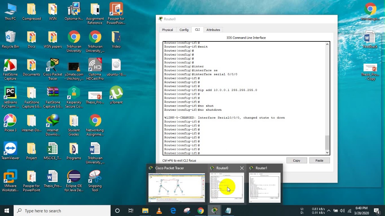 How to create network using multiple routers with serial ports