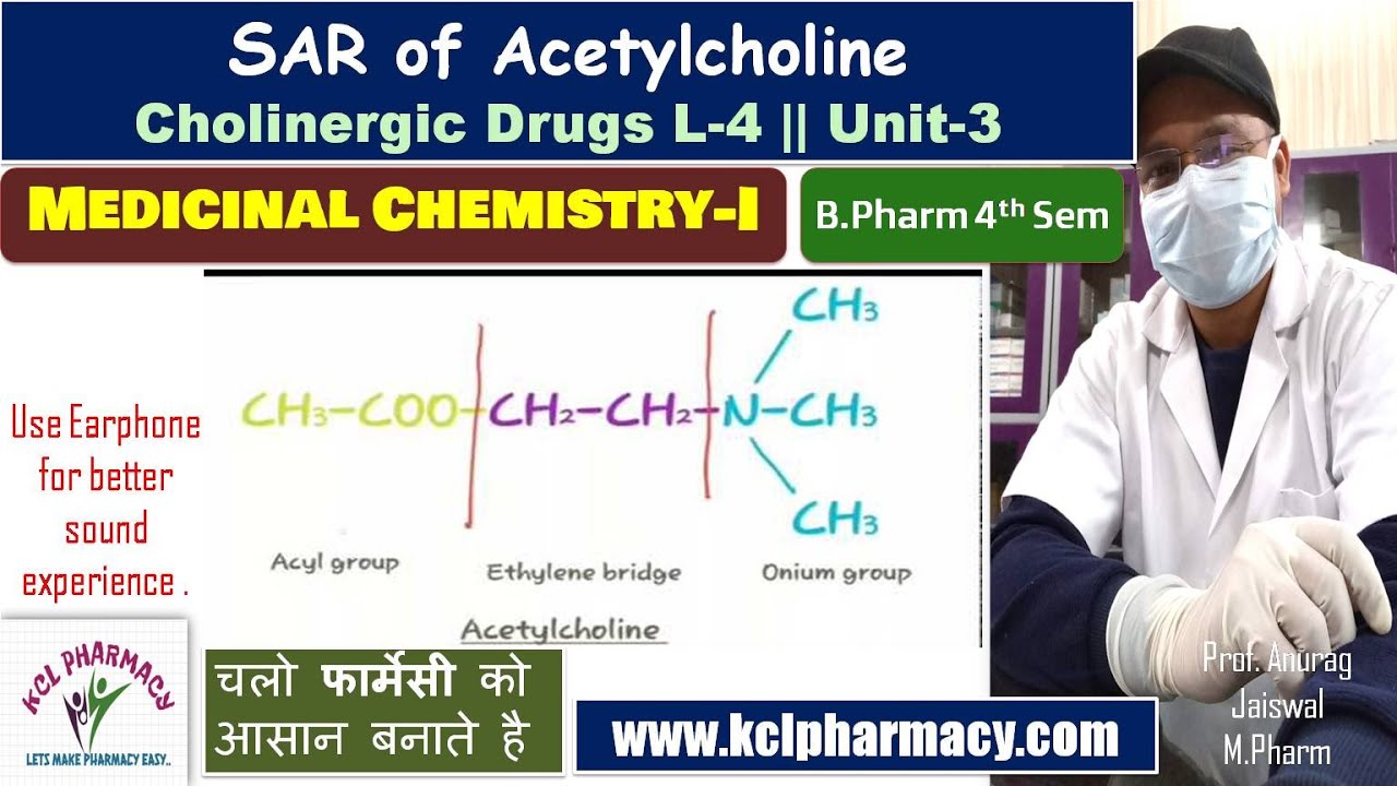 SAR of Acetylcholine समझे बहुत आसान ढंग से   || L-4 Unit-3 Medicinal Chemistry -I