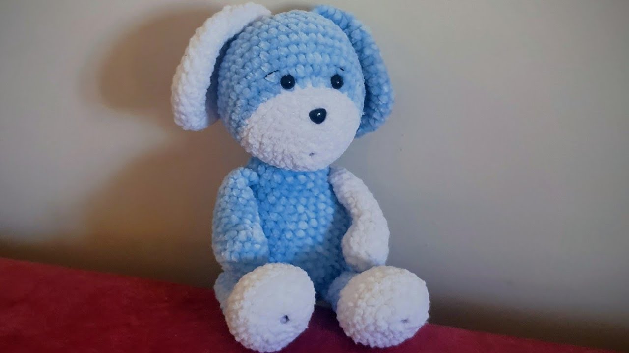 Kadife İpten Oyuncak Köpek Yapımı Amigurumi Crochet Dog Pattern