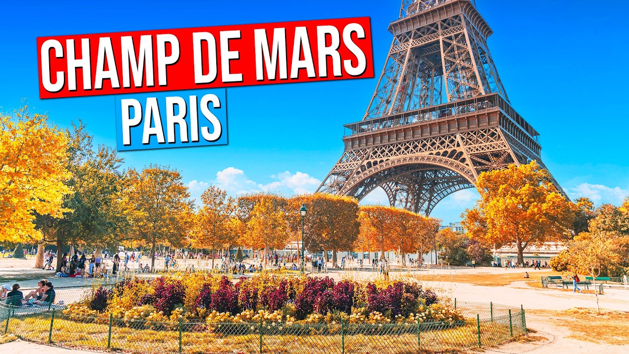 CHAMP de MARS & EIFFEL TOWER - PARIS in AUTUMN 4K