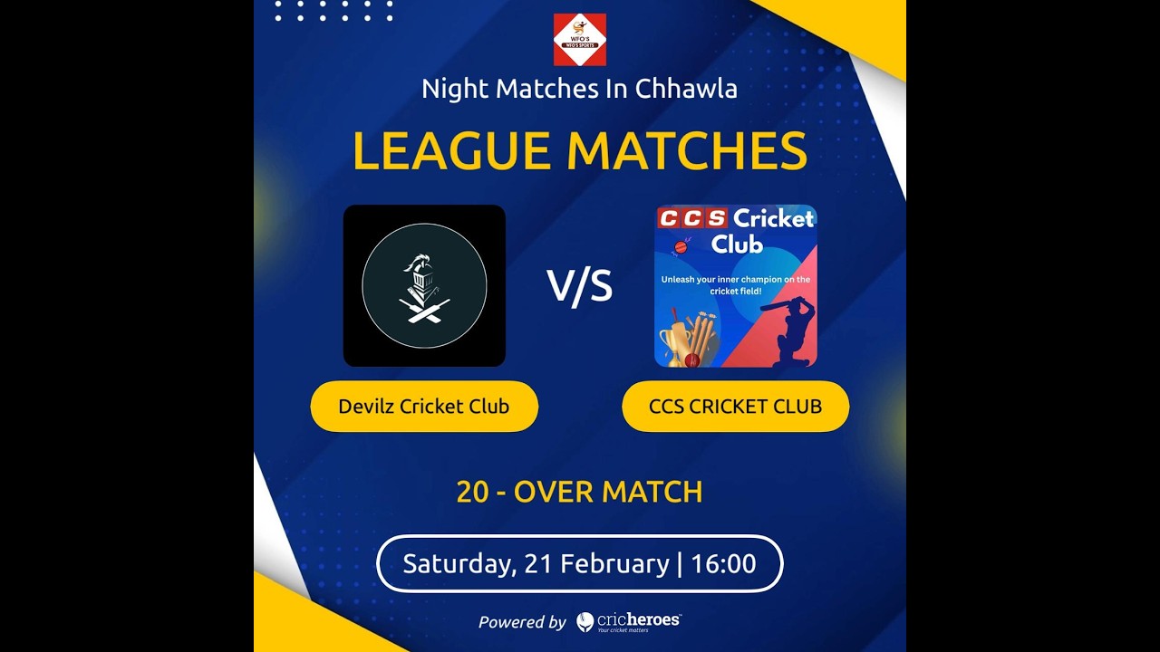 Individual Match I devilz-cricket-club-vs-ccs-cricket-club l 21 Feb l 4PM I night-matches-in-chhawla