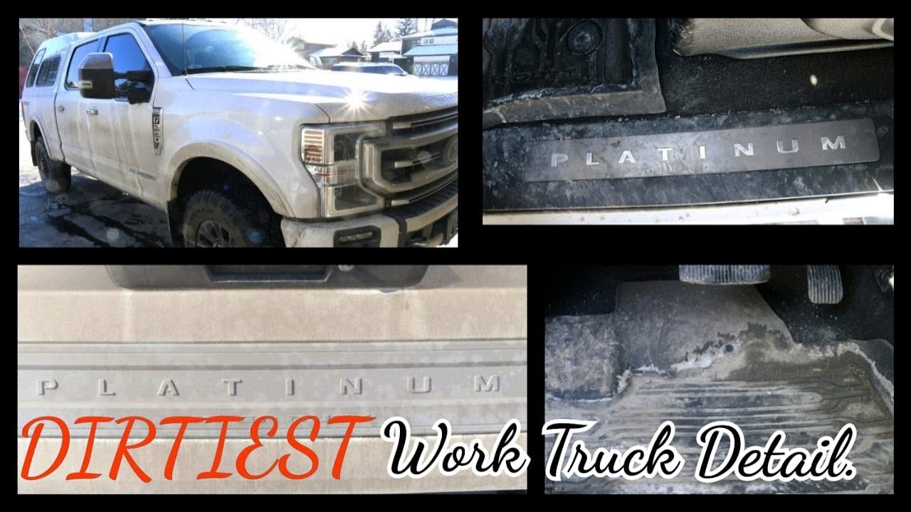 DEEP Cleaning A Super Dirty Monster Truck |Exterior & Interior Detailing A 2021 F250 Platinum | ASMR